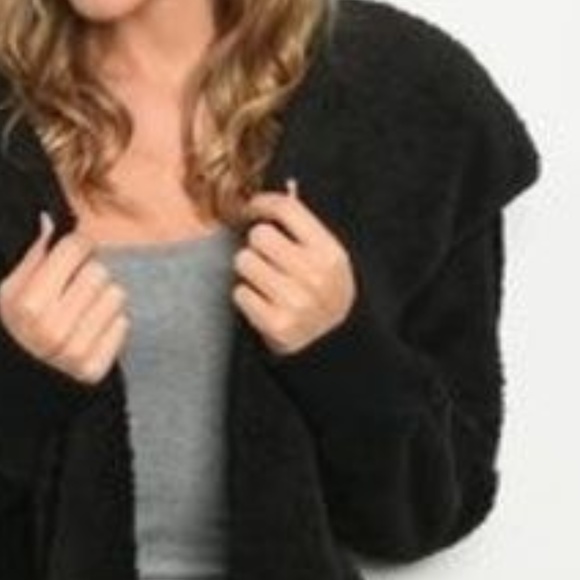 Sherpa Jacket with Hood Black - Picture 6 of 6